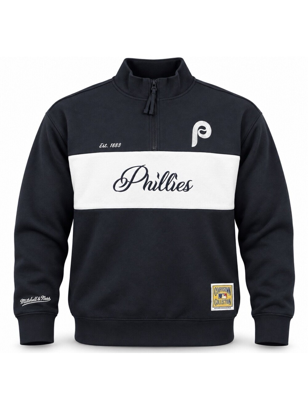 Mitchell & Ness Phillies Women’s Small Quarter Zip Cooperstown Pullover NWT